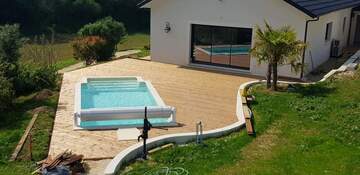 Terrasse en bois pour plage de piscine à Saint Marcel du Périgord